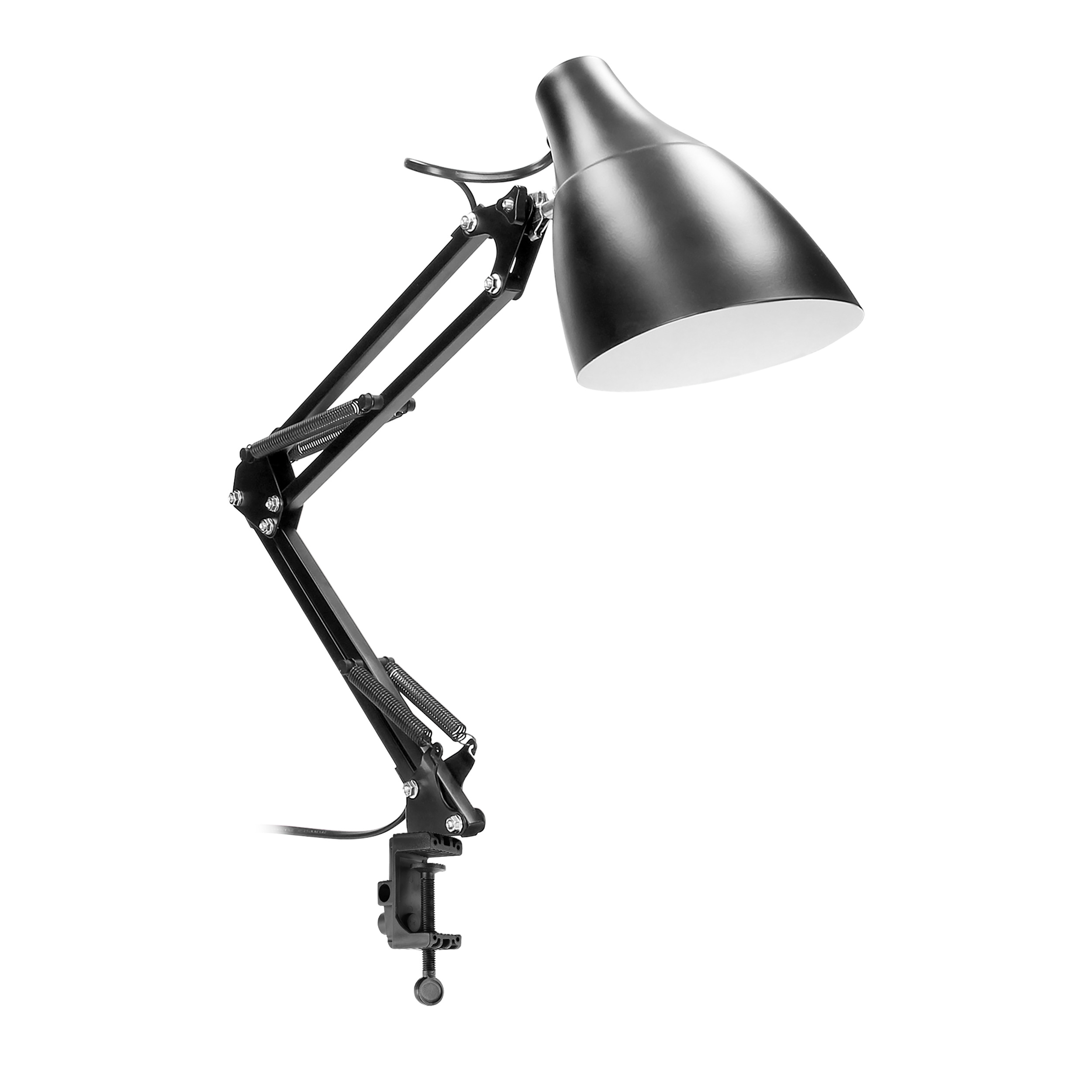 DIAN, lampa biurkowa przykręcana, 60W, E27, stalowa, czarna