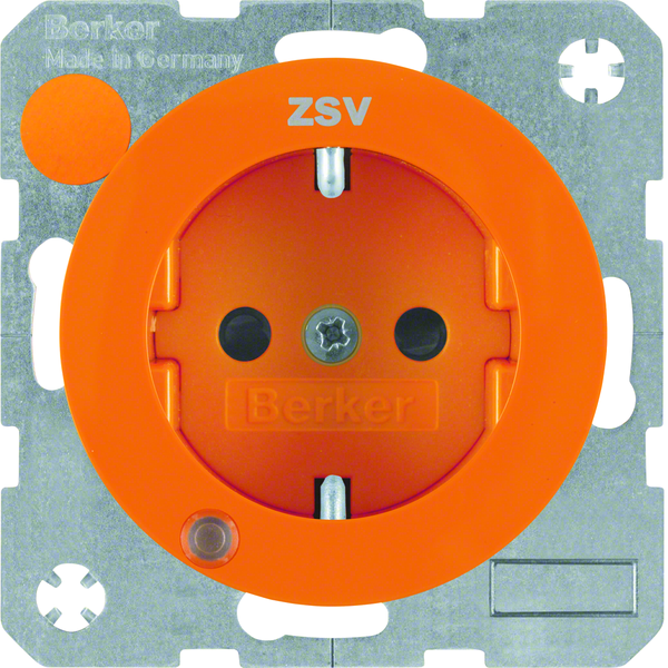 R.1/R.3 Gniazdo SCHUKO z d. kontr. LED pomarańczowy