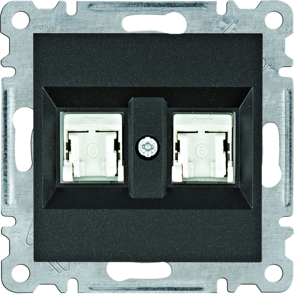 lumina Gniazdo komputerowe podwójne RJ45 kat.6 UTP, czarny
