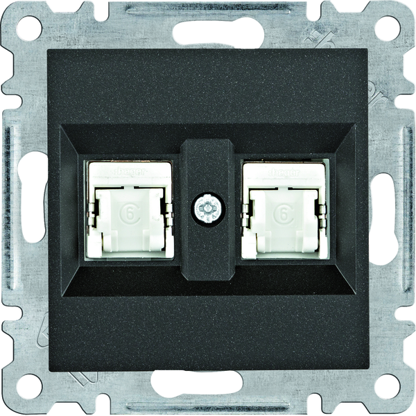 lumina Gniazdo komputerowe podwójne RJ45 kat.6 FTP, czarny
